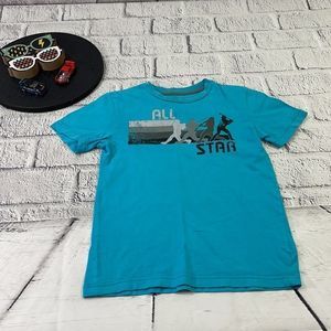 Boy's Curia Short Sleeve Fun Allstar Turquoise T-Shirt (M 8/10) BW07